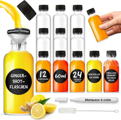 12x VOLILA 60 ml stekleničke za napitke s pokrovom