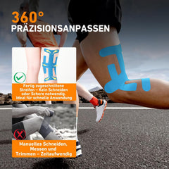 9x KTQUICK predrezan kineziološki trak za koleno