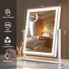 HASIPU LED kozmetično ogledalo z 10x povečavo