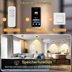 4x URING 109 mm LED zatemnitvena stropna svetilka 2700–6500 K