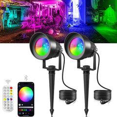 2x T-SUN RGB LED zunanji reflektor z Bluetooth upravljanjem