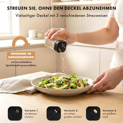 24x EDELHAUS steklen kozarček za začimbe z nalepkami 120ml