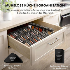 24x EDELHAUS steklen kozarček za začimbe z nalepkami 120ml