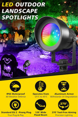 2x T-SUN RGB LED zunanji reflektor z Bluetooth upravljanjem