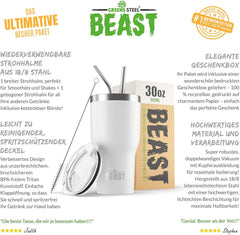 GREENS STEEL Beast termo lonček z 2 slamicama 900ml