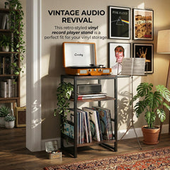 ZEXVIDA 3-nivojsko stojalo za gramofon in do 120 LP-plošč