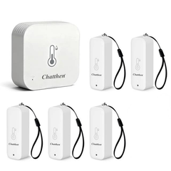 5x CHATTHEN Wi-Fi senzor temperature in vlage z bazno postajo