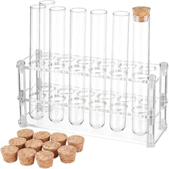6x OLYCRAFT 25 ml steklene epruvete s stojalom in zamaški